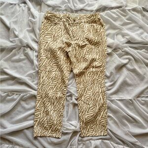 Chico's Platinum Zebra Print Jeans in Cream and Brown